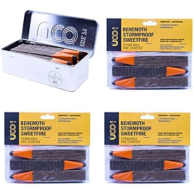 UCO Stormproof, Waterproof & Windproof Behemoth Strikable Firestarter with 3 Replacement Kits