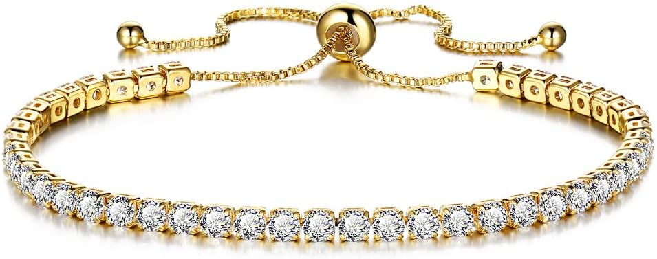 CiNily Adjustable Tennis Bracelets for Women Teen Cubic Zirconia Bracelet
