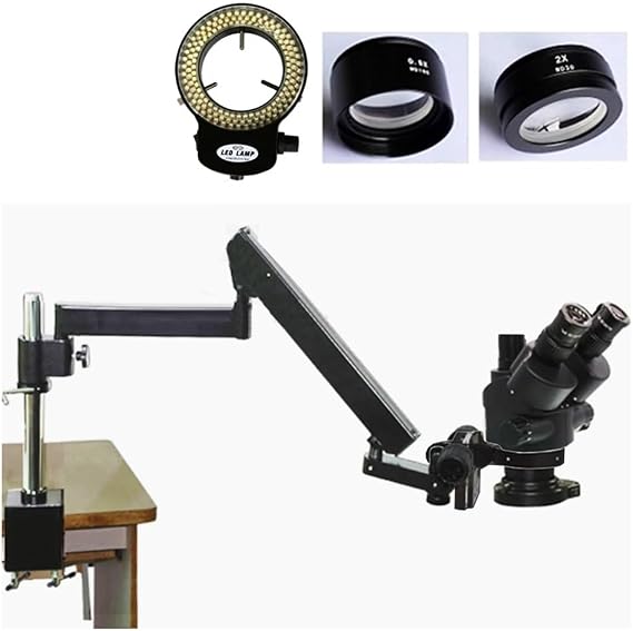 Microscope Accessories Kit 14MP/ IMX385 V2 HDMI Camera USB Black Simul Focal Focus Universal Articulate Clamp Arm Industry Microscope Mobile Repair Microscope Slides(No Camera Black)