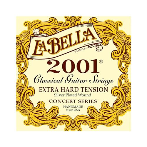 La Bella 2001 Extra Hard Tension Silver-Plated wound Classical Guitar Strings 030-045