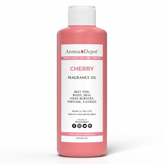 Aroma Depot 16 fl oz Cherry Fragrance Oil Fragrance Oil for Candles, Soap Making, Wax Melts, Diffusers, Body Oil Blends & Incense (120ml)