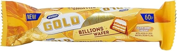 Gold Billions Wafer 39.5g Bar Tasty Treat Delicious Perfect For Sharing With Friends And Family (Pack Of 24)