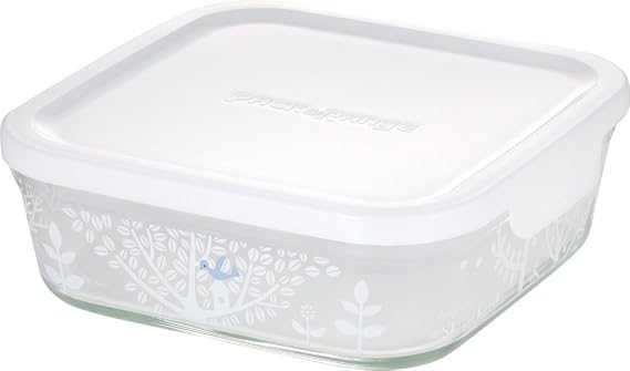 Iwaki イワキ Heat-Resistant Glass Food Storage Container Microwave Oven M 800ml Shinji Kato Blue Bird and Tree Pack & Range B3247-SNC1 Gratin Dish Heat-Resistant Container Heat-Resistant Dish