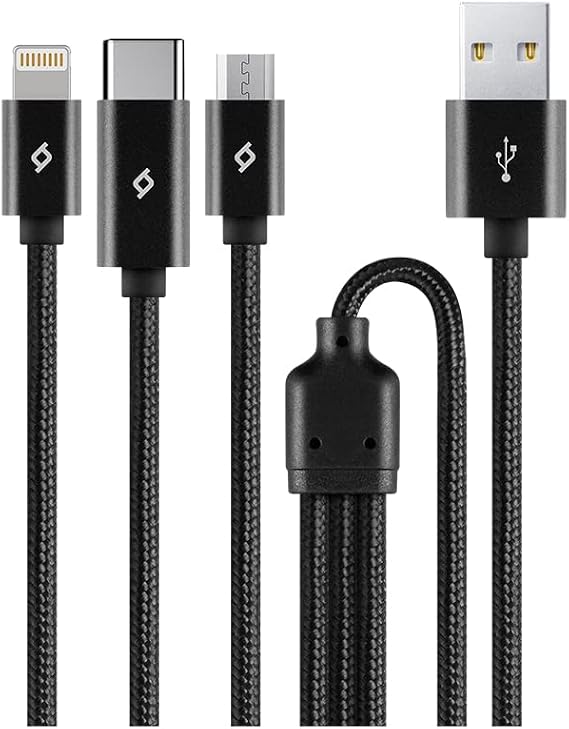 ttec AlumiCable Trio Charging Cable 1mt. Type-C, Lightning, Micro USB