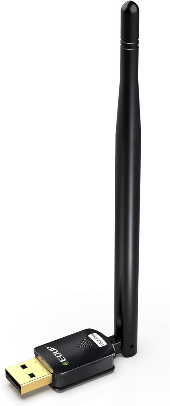 USB WiFi adapter for EDUP PC, desktop dongle High Gain 6dBi antenna support, desktop laptop support, compatible with Windows 10/8/7/XP/Vista, MAC 10.6-10.11