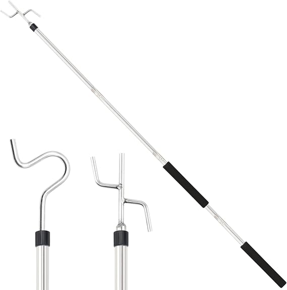 Clothes Hook Pole Heavy Duty,32 to 80In Retail Clothing Hook Pole