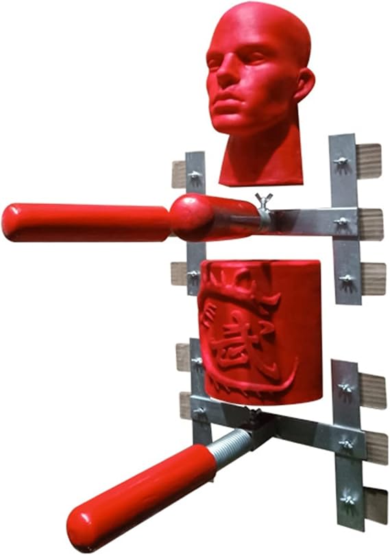 Martial Arts Dummy Portable Wing Chun Training Device, Durability Wing Chun Dummy Trainer Wooden, Hanging Chinese Traditional Martial Arts Man Pile with Spring Arm