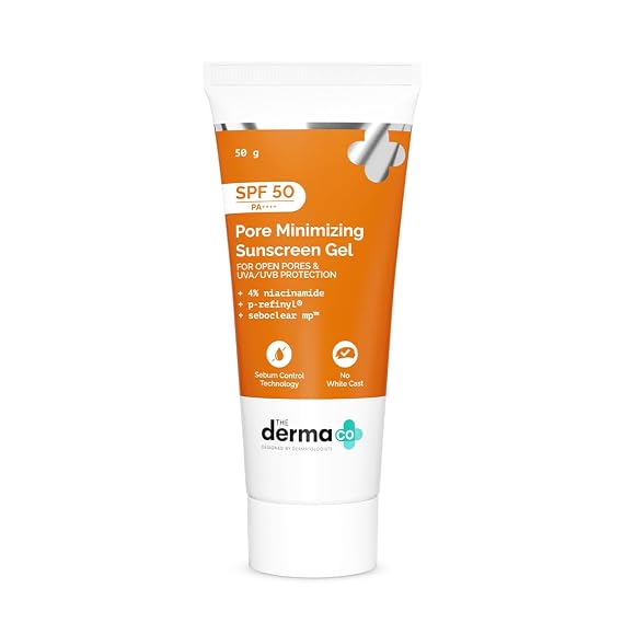 The Derma Co Pore Minimizing Priming Sunscreen with SPF 50 & PA+++ | Reduces Pore Size & Excess Oil | 2-in-1 Primer with SPF | Matte Finish with No White Cast | 1.76 Oz/50g
