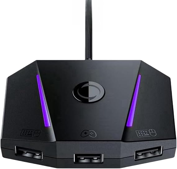 Tosuny VX2 AimBox Keyboard Mouse Adapter, APP Control MnK Converter for PS 4, X Box Series X/S, X Box One, with 3.5mm Audio & RGB Light, for Shooting Games
