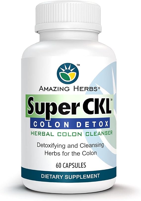 Amazing Herbs Super CKL Colon Detox - All-Natural, Herbal Colon Cleanser, Improves Digestion & Aids in the Removal of Waste - 60 Count