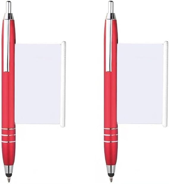 2Pcs Red Pen With Cheat Sheet, Retractable Paper Ball Point Pens For School Office Color Ballpoint Pens, Pens and Refills