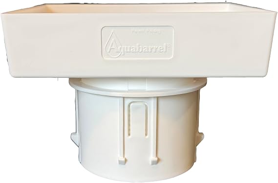 Aquabarrel 6x4 inch Adjustable Universal Gutter Downspout Adapter Inserts into Any 4 inch Round Pipe - White