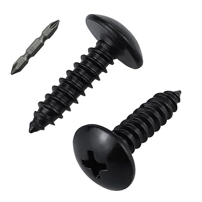 75 Pack #10 x 12 Black Truss Head Self Tapping Screws for Wood & Metal, 304 Stainless Steel 188- IndoorOutdoor Use wPhillips Bit