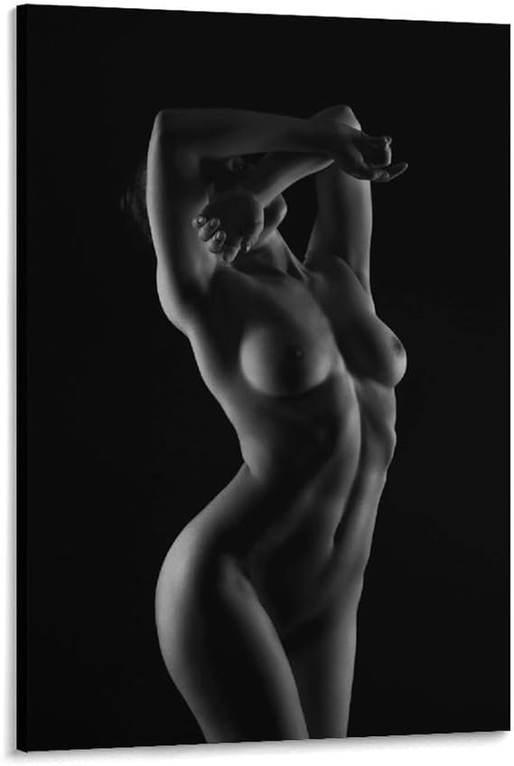 Black Woman Art, Nude Body Painting - Canvas Wall Art for Living Room & Bedroom Decor