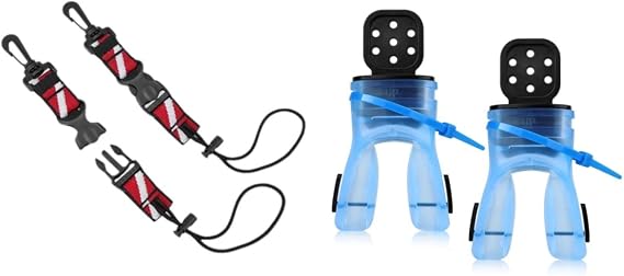 2Pack Scuba Lanyard Clips + 2Pack Scuba Diving Mouthpieces