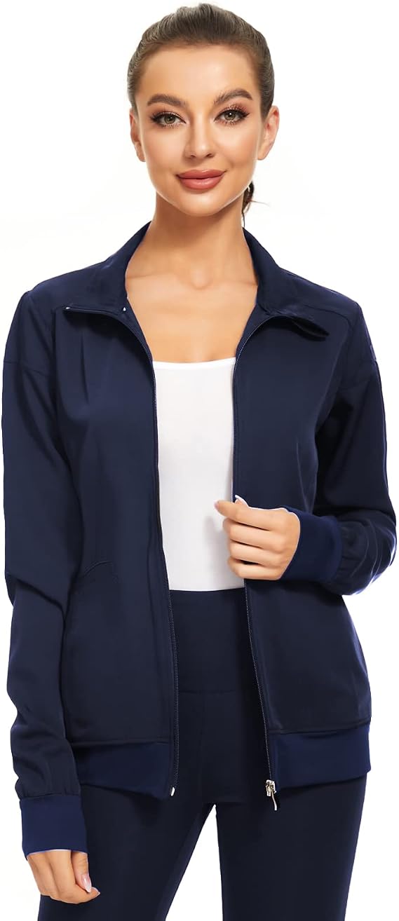 Scrub Jackets for Women Warm-Up Jacket