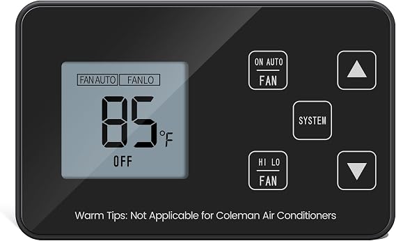 RV Thermostat, Briidea Cool/Heat RV LCD Screen Digital Thermostat, Compatible with Dometic 3106995.032, Not Applicable for Coleman or Dometic 3-Wire Systems, 12V DC