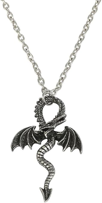 Alchemy Gothic Drankh Necklace black-silver colored Dragon, Gothic