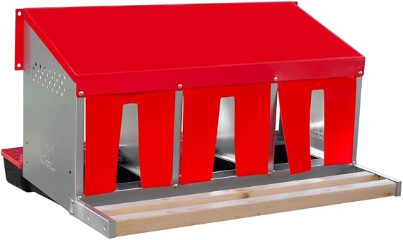 RentACoop Roll-Out Reversible Nesting Box Suite (3 Compartment) for Chickens, Ducks, Poultry