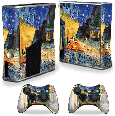 MightySkins Skin Compatible with Xbox 360 S Console - Cafe Terrace at Night | Protective, Durable, and Unique Vinyl Decal wrap Cover | Easy to Apply, Remove, and Change Styles | Made in The USA