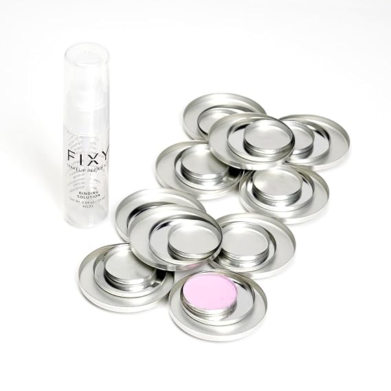 FIXY Ultimate Makeup Refill Kit: Includes 30 Round Empty Magnetic Pans & a Powder Binder Spray | Repurpose your Eyeshadow, Blush, Bronzer, Highlighter & More | Vegan & Cruelty-Free
