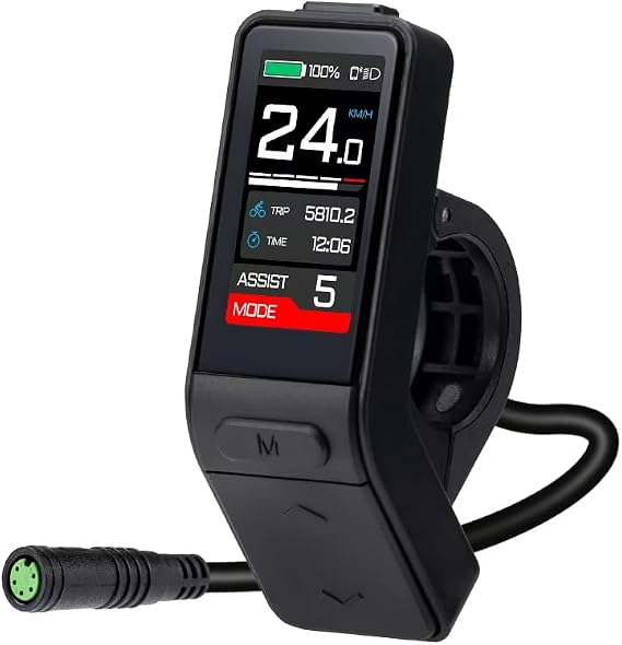 Electric Bike LCD Display, Waterproof Electric Bicycle LCD Instrument SW102/T 8 Fun Display Mini Meter Ebike Screen Intelligent Display Panel for BAFANG BBS01 BBS02 BBSHD Mid Drive Motor