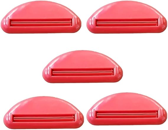 5Pack Toothpaste Squeezer, Black, Blue, Red, White (5, red)