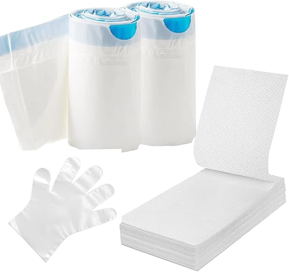 Bed Pan Liners with Absorbent Pads (Pack of 30) for Elderly Females Men Women Commode Liners Fit for Bedside Toilet Chair Bucket Portable Toilet Bags for Bedpans and Commode Buckets
