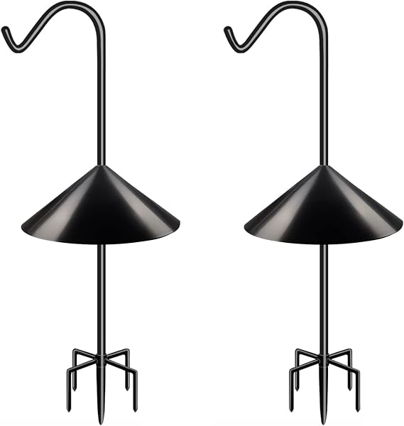 Garbuildman 92 Inch Bird Feeder Pole with 19 Inch Squirrel Baffle, 2 Packs