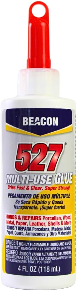 BEACON 527 Multi-Use Glue for Ceramics, China, Metal & More - Quick-Dry, Waterproof & Weatherproof Adhesive, 4-Ounce