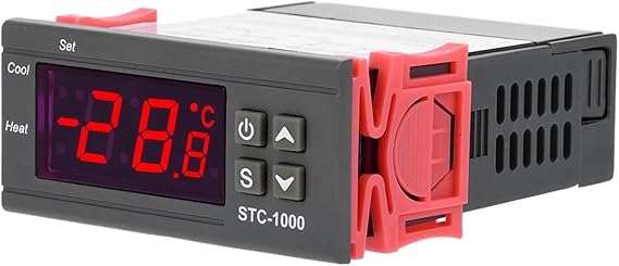 STC-3028 STC-3008 Digital Temperature Controller STC-1000 High Precision Mini Thermostat Temperature Sensor AC110-230V DC12V 24V(Blue)