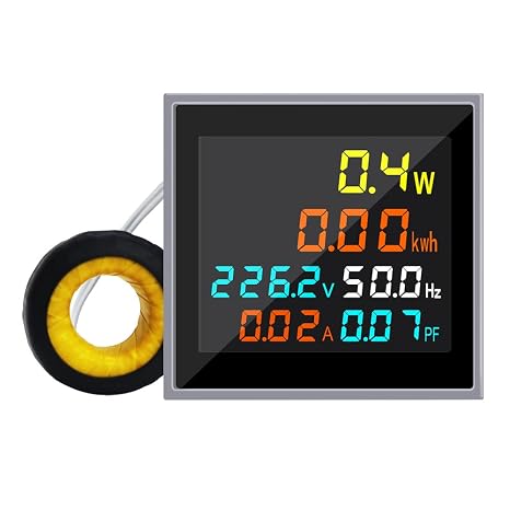 KETOTEK AC 6in1 Power Energy Meter Current Voltage Amperage Monitor | 220V frequency tester HD LCD display power factor volt amp monitor