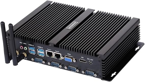 Fanless Industrial PC, Mini Computer, I5 3317U 3337U 3427U 3437U, Windows XP / 11 or Linux Ubuntu, IM02, VGA, HDMI, 2 x LAN, 4 x COM, 4 x USB2.0, 4 x USB3.0, 4G RAM, 128G SSD