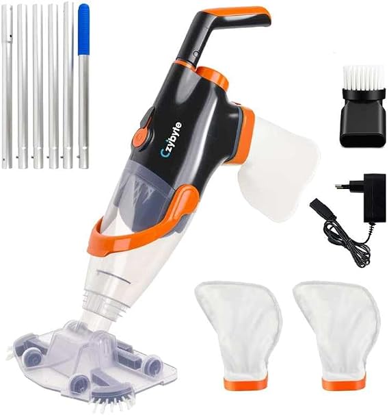 Handheld Pool Vacuum Cleaner, 89 inchs Extension Pole,Orange