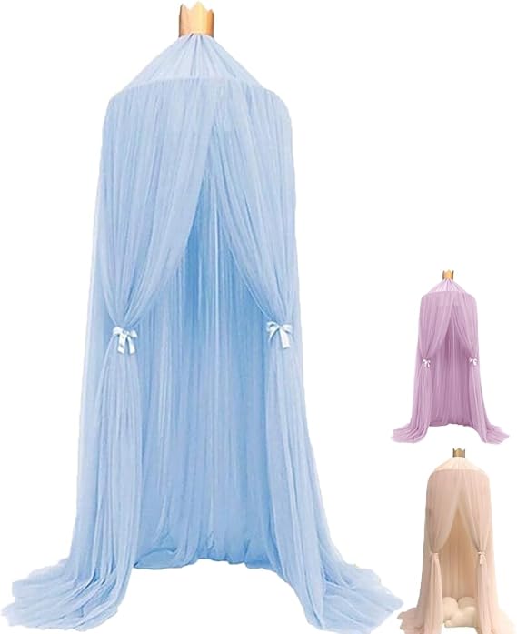 ESUPPORT Princess Bed Canopy Dome Lace Mosquito Net Play Tent Hanging Home Decoration Netting Curtains Reading Nook for Indoor Outdoor