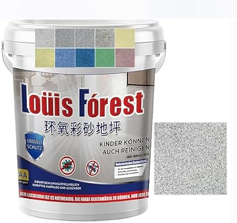 2025 New Forest Epoxy Floor Paint, Epoxy Sand Floor Paint Self Leveling, High-Gloss Marble Effect For Concrete, Waterproof Non-Slip-Quick-Drying, Stain-Resistant (Light Grey 17.6floz/0.5kg)