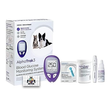 AETN Creations AlphaTRAK 3 Blood Glucose Monitoring Kit: Pet Glucose Testing Device for Cats and Dogs - Veterinary-Approved Diabetes Management System