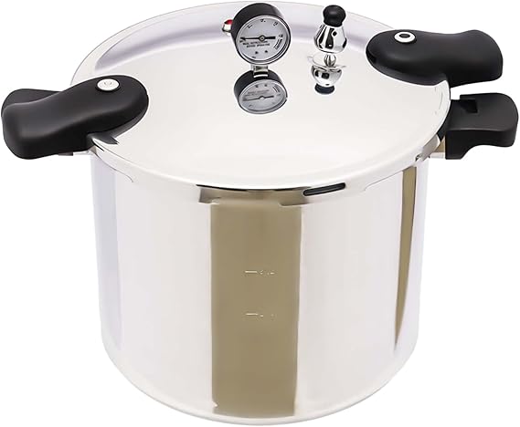 CNCEST 23 Quarts Large Capacity Pressure Canner Cooker with Gauge Release Valve,Thickened Explosion-proof Pressure Cooker,Pressure Cooker with Aluminium Alloy Lid