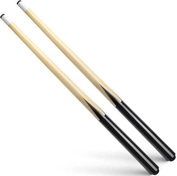 VANLAN Wooden Billiard House Cue Sticks Shorty Cues Pool Cues for Kids Hardwood Billiard Cue Sticks 13mm Glue-on Tips,Set of 2