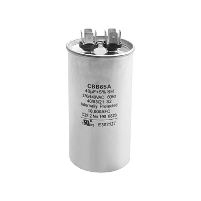 2025 Upgrade 97F9614 40uf 370440VAC 60Hz Dual Run Circular Start Capacitor for United States Standard AC Motors.Fit for GE Genteq 97F9614 Capacitors