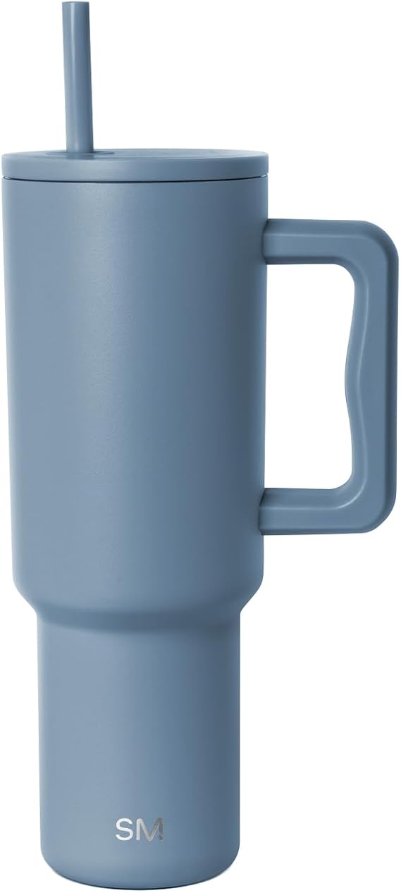 Simple Modern 40 oz Saplı ve Hasır Kapaklı Bardak | Yalıtımlı Bardak Yeniden Kullanılabilir Paslanmaz Çelik Su Şişesi Seyahat Kupası Bardak Tutucu Dostu | Kadın Erkek Ona Hediyeler | Trek Koleksiyonu