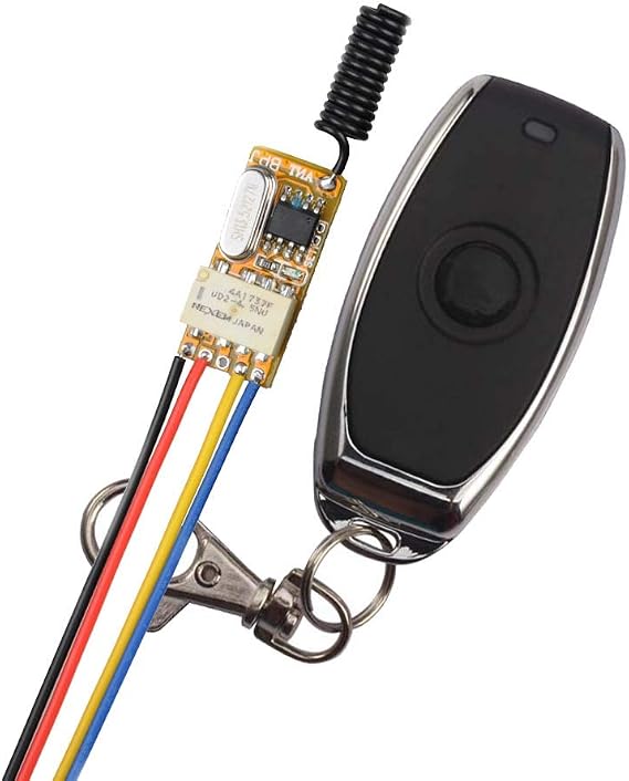 Mini Remote Relay 12V Wireless Remote Control Switch, 433Mhz Remote Momentary Switch Transmitter and Receiver for Wireless Control