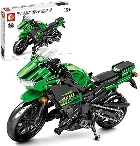 Havefun Technic Motorcycle for Kawasaki Ninja 400 Super Motorcycle Model, 862 Clamping Blocks Technology Racing Motorcycle Model Kit Construction Toy Compatible with Lego Technic