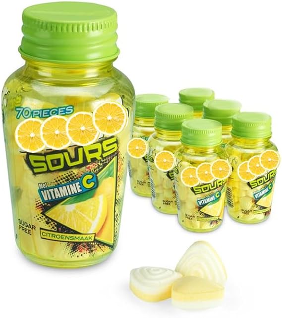Sour Flavour Lemon Sugar Free Vitamin C Candy Sweets 6 x 49g Full Box - snt