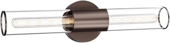 2-Light Oil Rubbed Bronze Wall Sconce Lighting Fixture with Black 4-Light Vanity Light Fixture