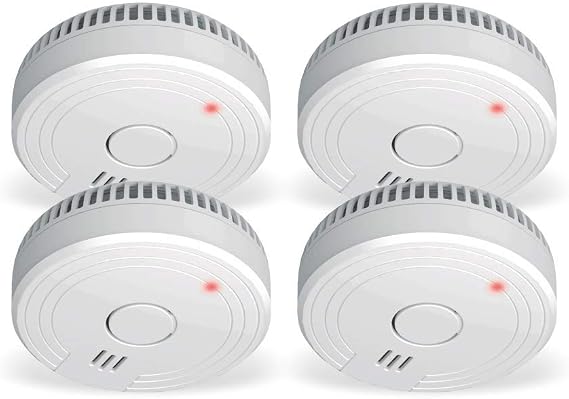 ELRO FS1801 smoke detector complies with European standard EN14604-4 pieces, pack of 4, White