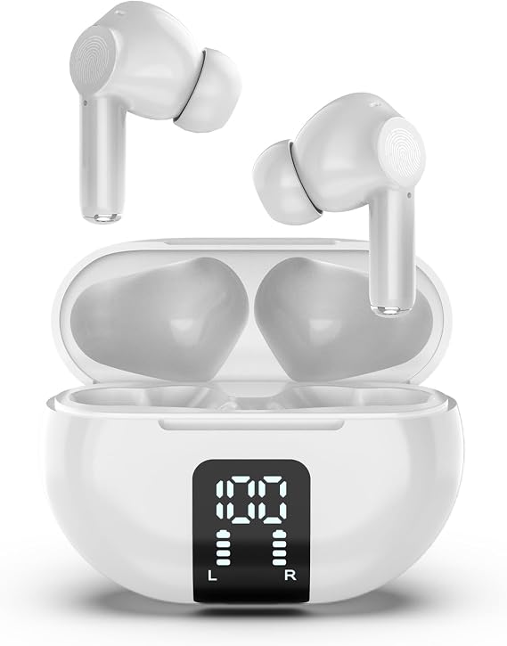 AI Language Translation Earbuds Translator in Real Time 0.5S,Two-Way Bluetooth Translator Device with APP for 144+ Languages Translation Packs,Spanish English Translation Headphone,M10 White