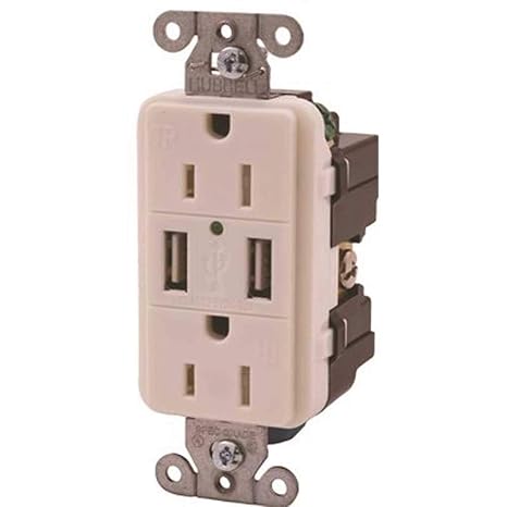 Hubbell Wiring Systems USB15X2W USB Receptacle
