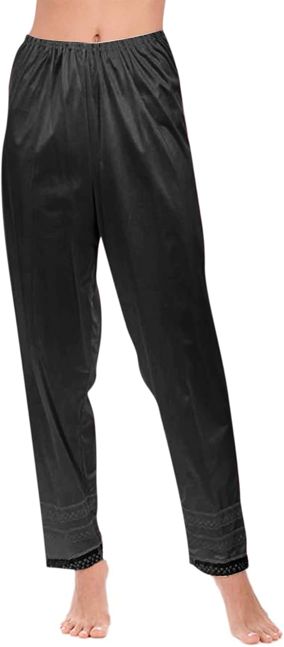 Women's Pettipant Half Slip Culotte Slip Bloomers Wide Leg Pajama Pants for Split Skirt Lace Pettipants Snip