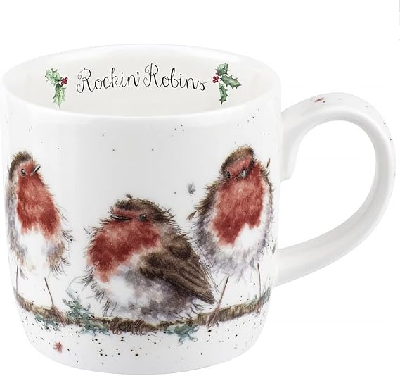 Rockin Portmeirion Wrendale Designs Robins 0.3L Christmas Mug